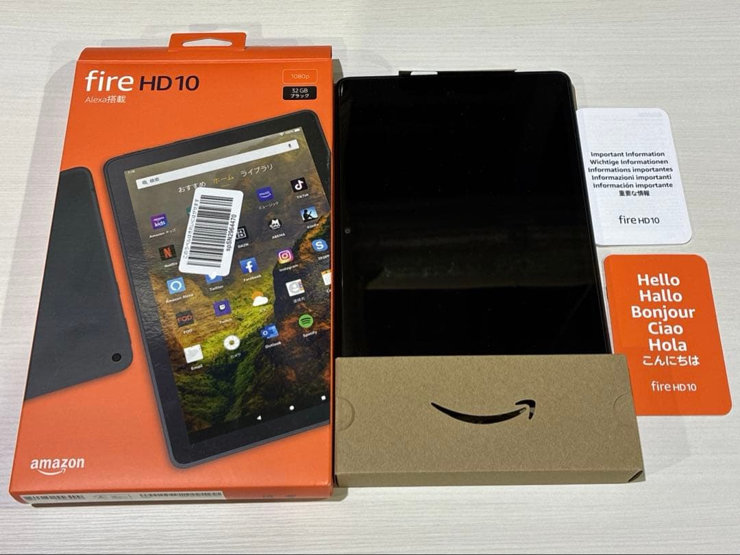 【極美品】 ファイアタブレット fire HD10 32GB 第11世代 黒 Kindle（キンドル） (第11世代) Fire HD 10 タブレット ブラック