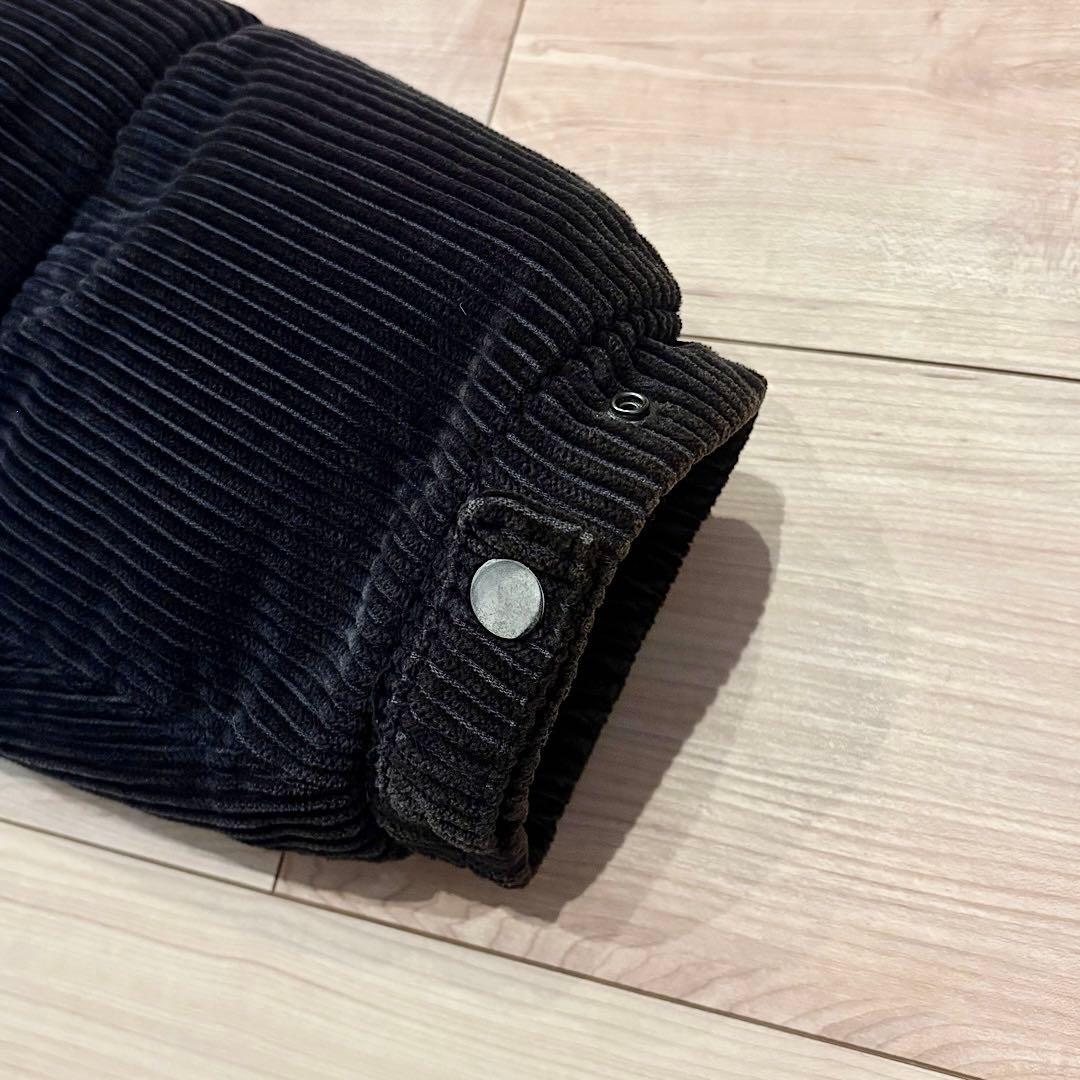 ZARA コーデュロイ ダウンジャケット パフジャケット ブラック XL