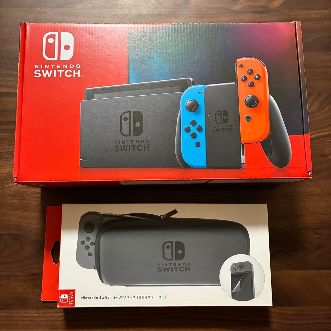 Nintendo Switch 本体 キャリングケース、128GBのSDカード付 Nintendo Switch 任天堂純正/日本国内仕様/Switch(有機ELモデル対応)用
