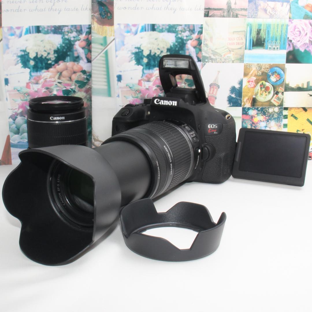 ❤️予備バッテリー付き❤️Canon Kiss X9i 手振れ補正ダブルズーム キヤノン 一眼レフカメラ EOS Kiss X9i ブラック ダブルズームキット