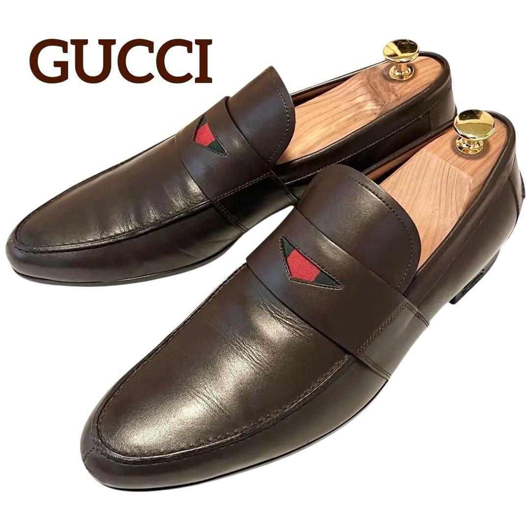 【訳あり】◾️GUCCI グッチ◾️ローファー◾️シェリーライン◾️レザー 中古・古着通販】GUCCI (グッチ) シェリーラインレザーローファー