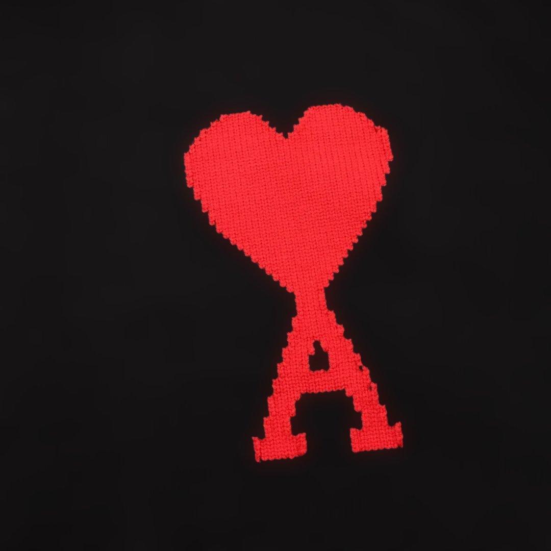 ami ハート刺繍 ニットセーター 黒 - メルカリ