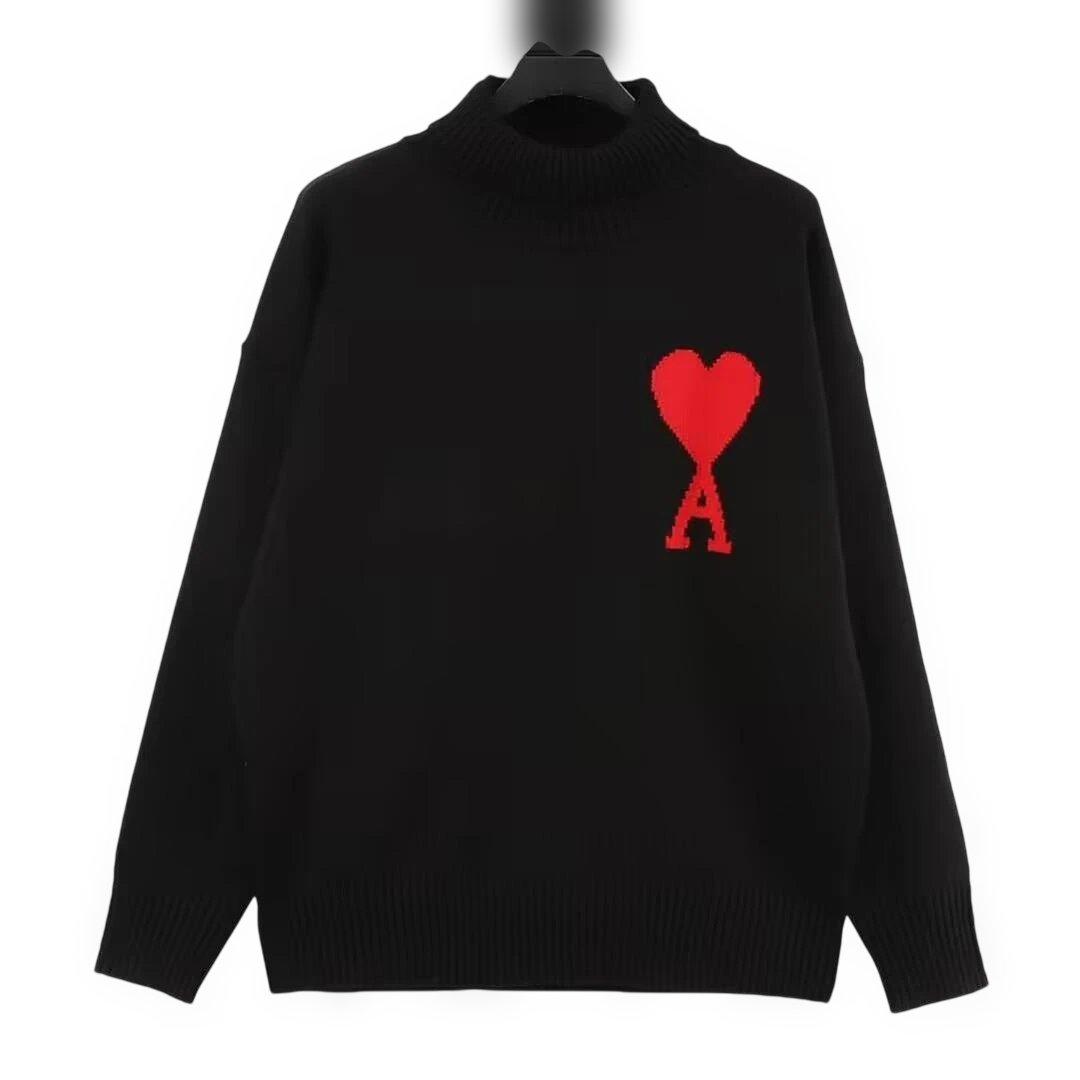 ami ハート刺繍 ニットセーター 黒 - メルカリ