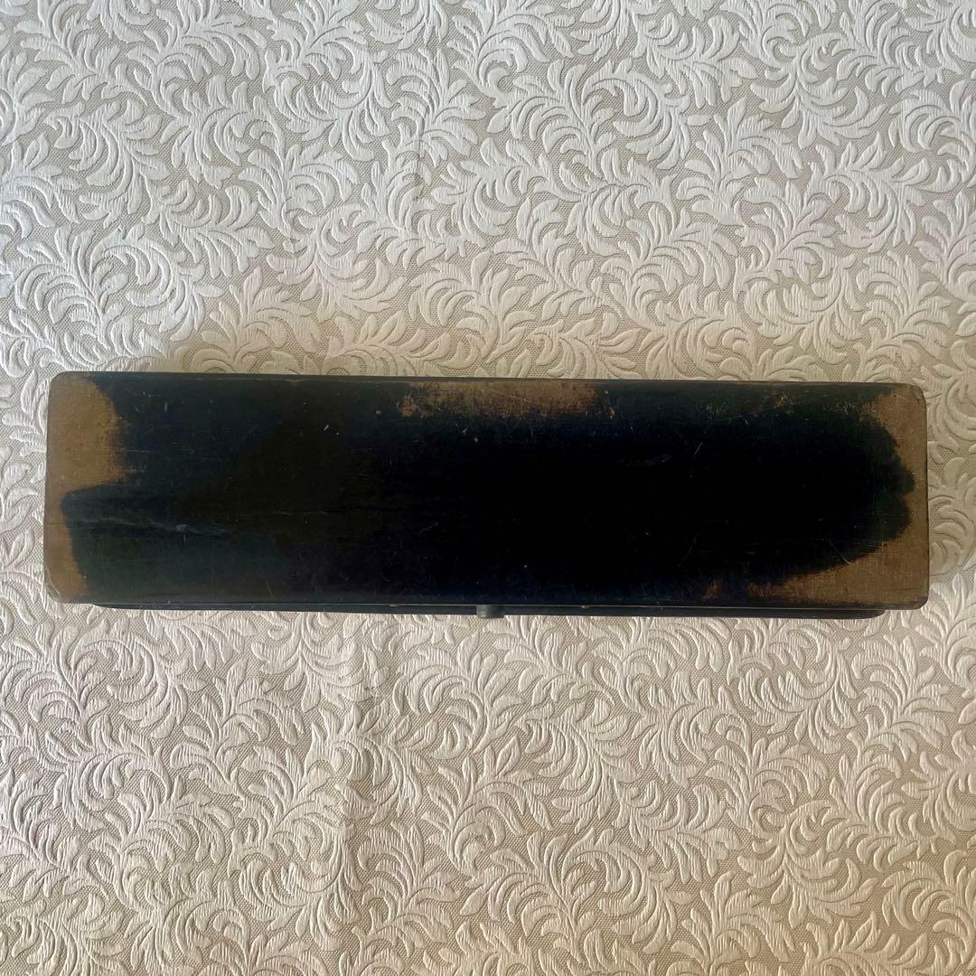 パピエマシェ小鳥柄ペンケース 筆箱 フランスアンティーク 雀 スズメ