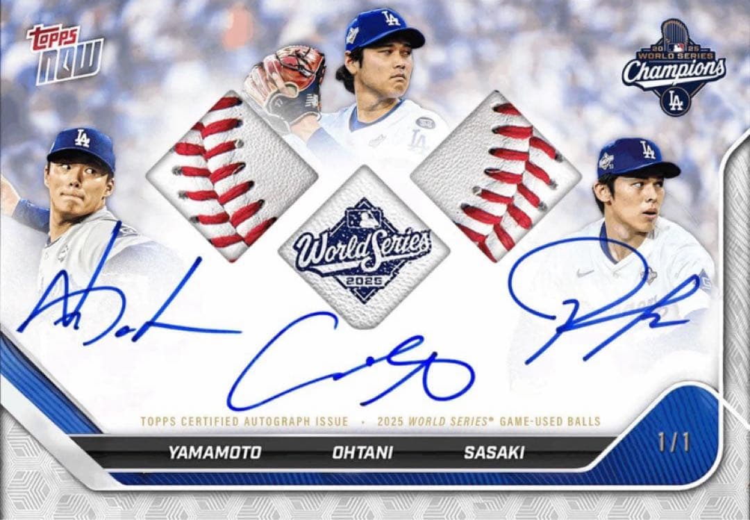 新品未開封 2025 Topps nowワールドシリーズチャンピオンズドジャース