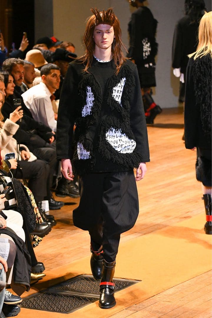 コムデギャルソンオムプリュス23AW ウールフリンジニット Lサイズ