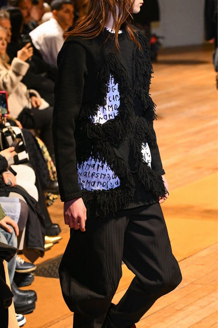 コムデギャルソンオムプリュス23AW ウールフリンジニット Lサイズ