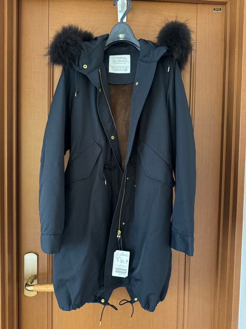 IENA マウンテンパーカー 36 ネイビー ファー取り外し可
