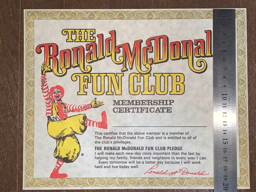 1970 アメリカマクドナルド紙ものヴィンテージレア印刷物