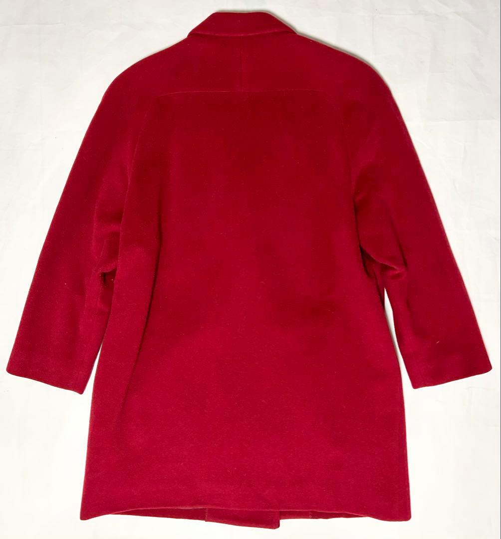 希少 Burberry カシミヤ ダブル コート レッド ビンテージ 90s
