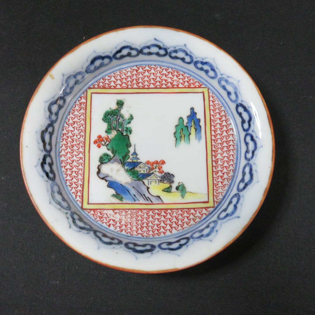 小皿 5枚 色絵付 角福 山水 訳アリ ニュウ アマテ 3枚 古伊万里 - メルカリ