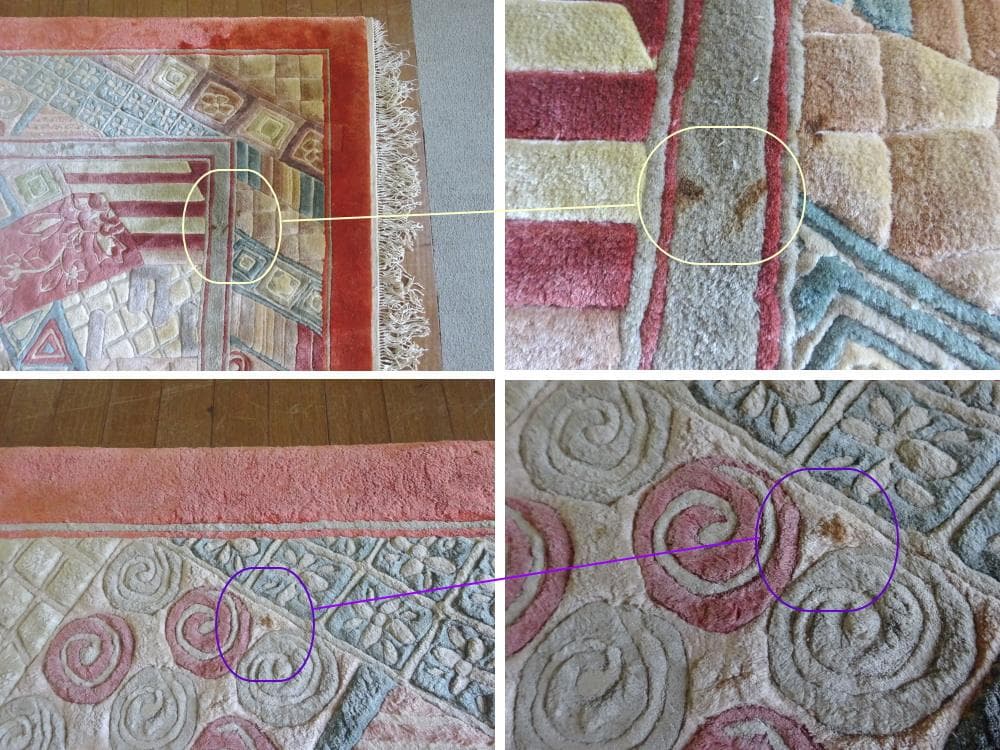 中国段通 シルク 120段 247×166センチ センターラグ 高級絨毯