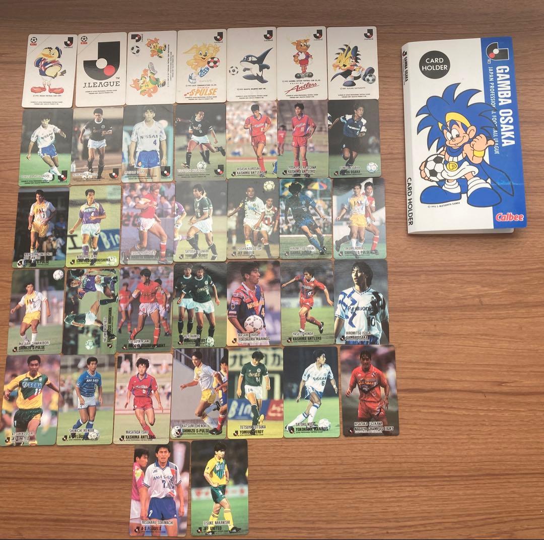 1993年 カルビー Jリーグ サッカーカード 37枚セット ホルダー付き