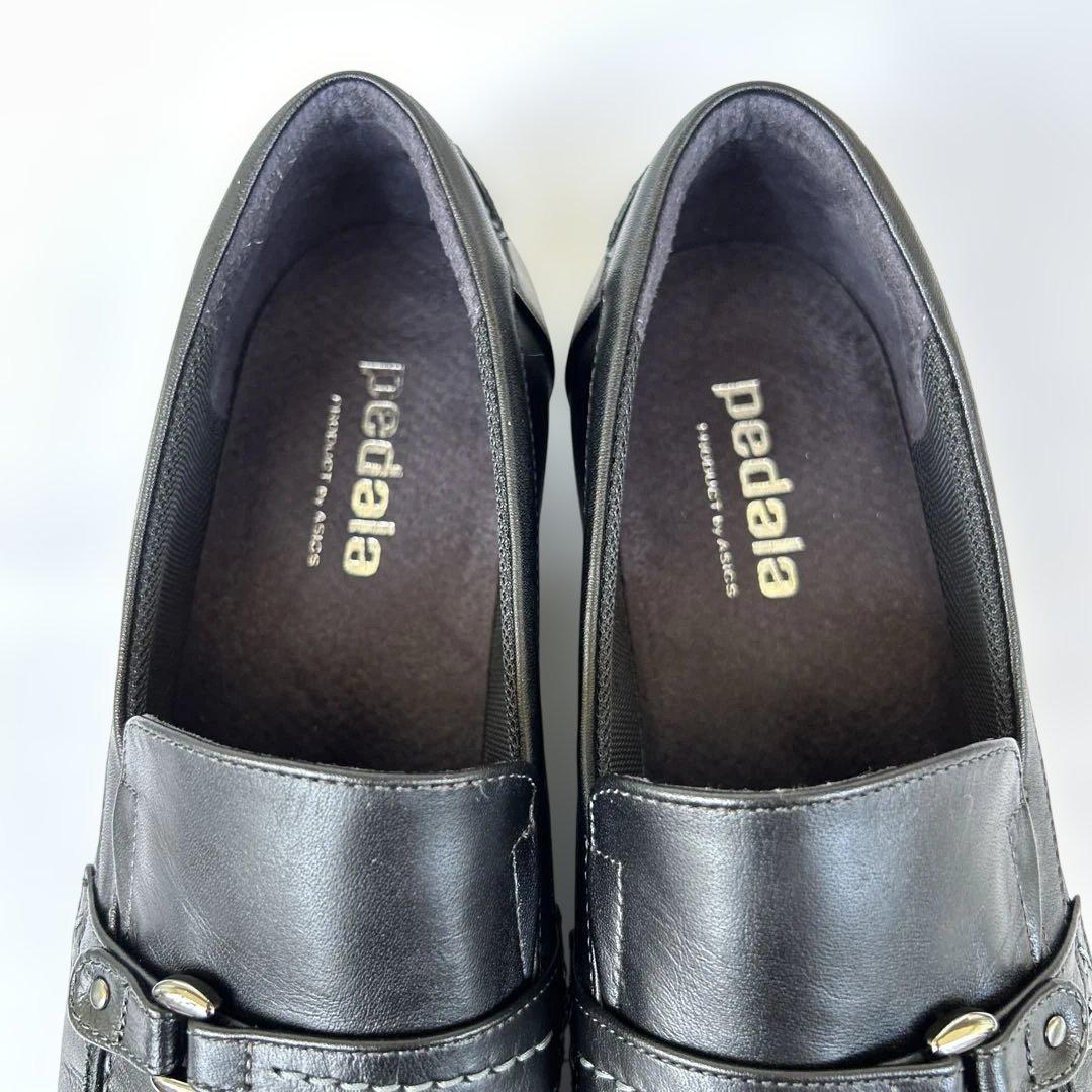 アシックスウォーキング ペダラ ローファー 黒 24.5 2E