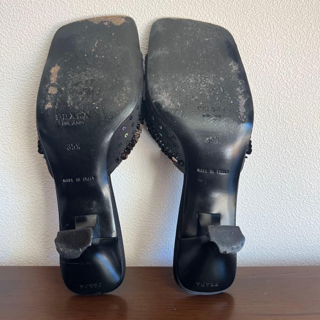 PRADA ブラック ミュール　22.5cm