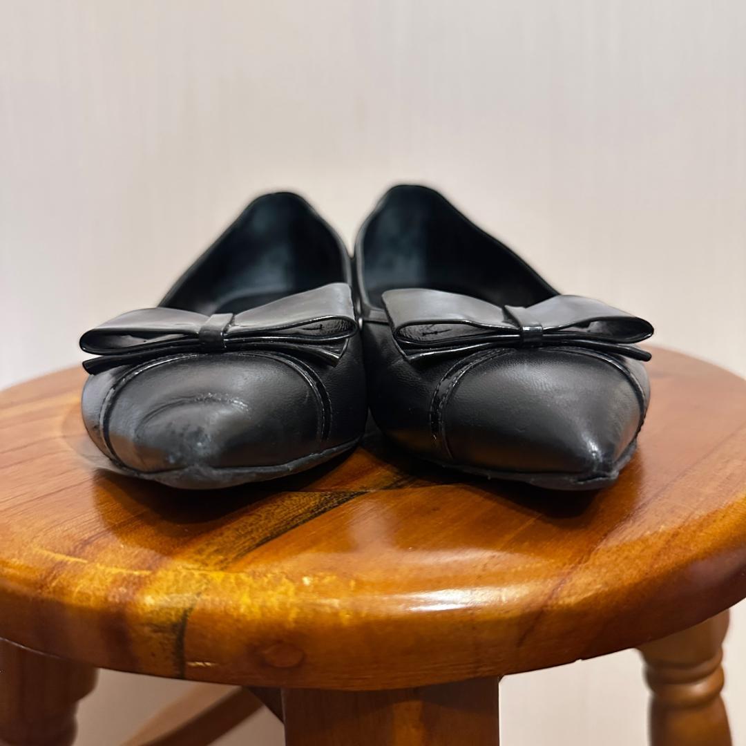 CHANEL】リボンパンプス ブラック サイズ36½ / sh142 - メルカリ