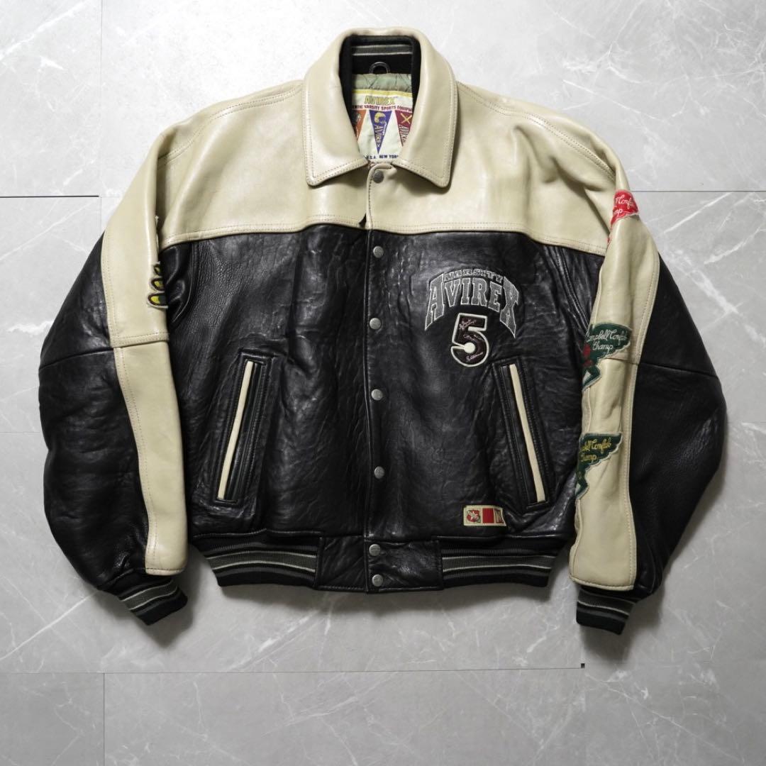 90s AVIREX バーシティジャケット スタジャン WILD BEARS - メルカリ