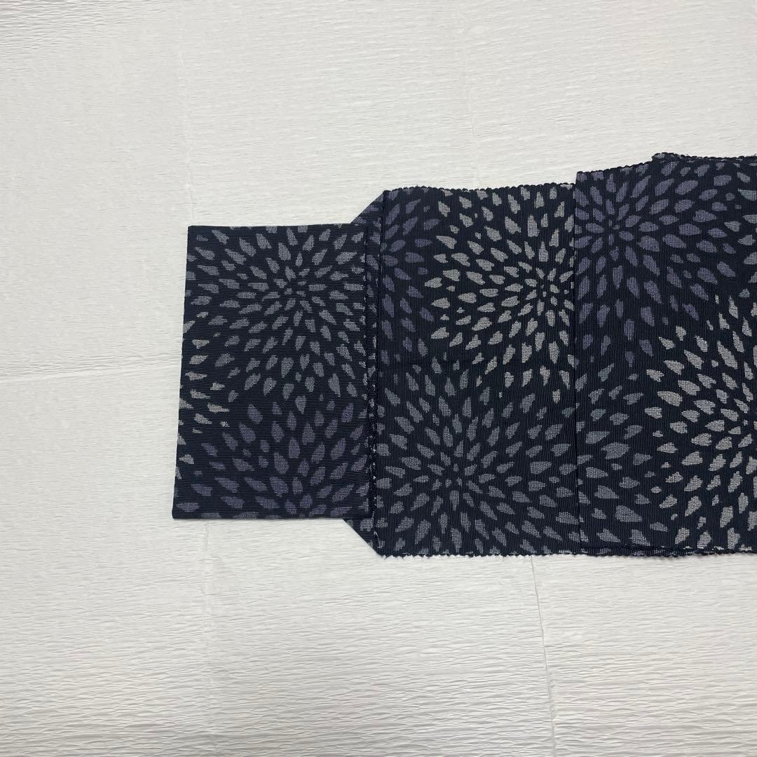 結城紬 八寸名古屋帯 紬マーク 証紙あり 菊 本場結城紬 龍田屋】 真綿