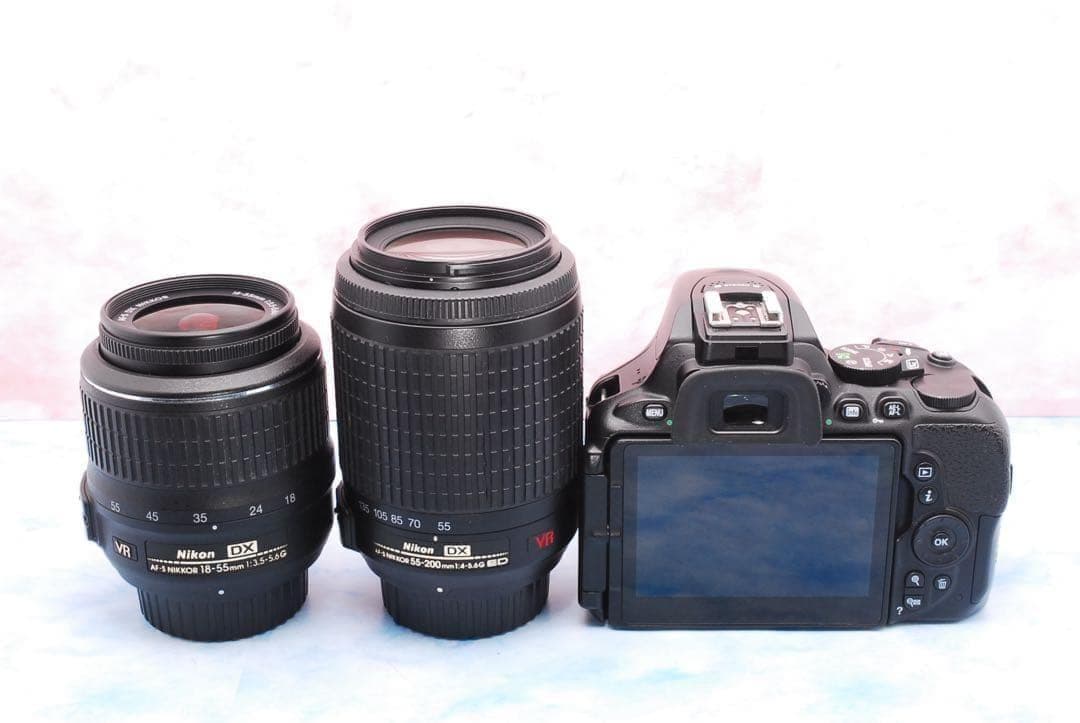 ニコン D5600☆望遠レンズ付Wレンズ☆スマホ転送OK☆一眼レフカメラ