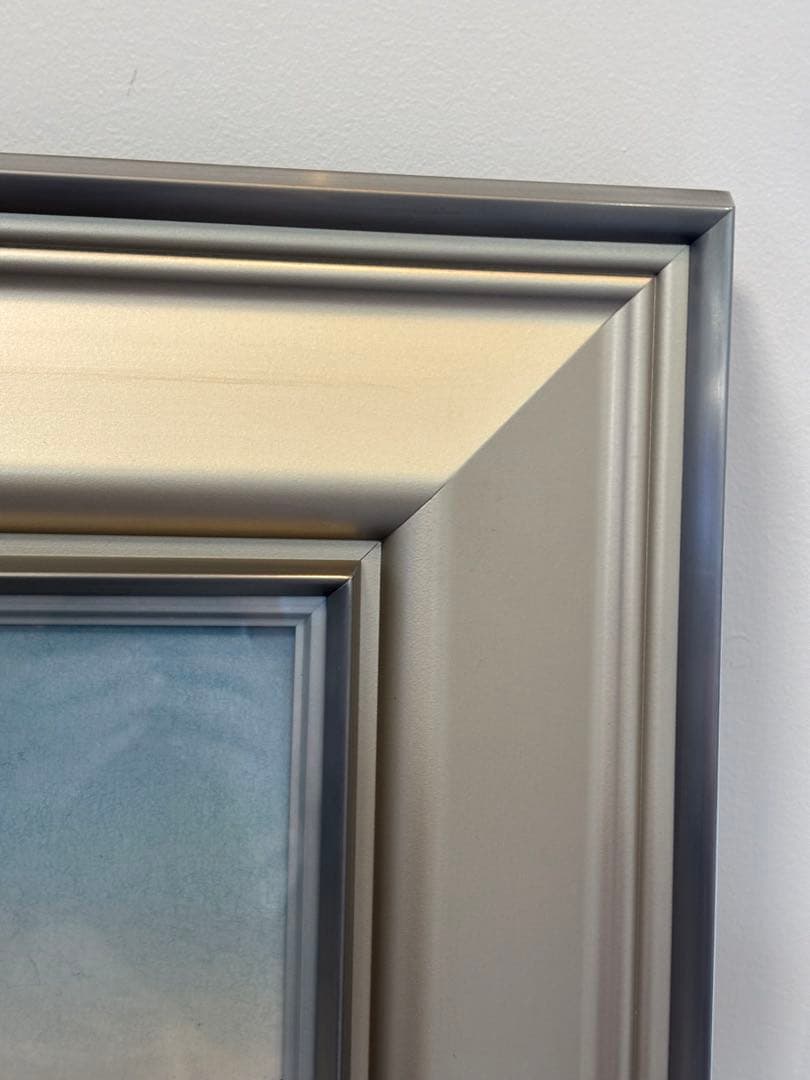 真田重吉画伯『春雪』雪山と城の油彩画 F10 日本画府常任理事　安中文化会会長