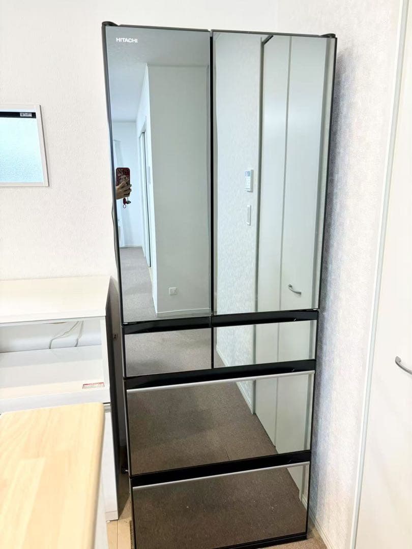 美品！日立ノンフロン冷凍冷蔵庫　R-KX57N （X）型 2021年製　567L 冷蔵庫 ぴったりセレクト KXタイプ クリスタルミラー R-KX57N-X [567L