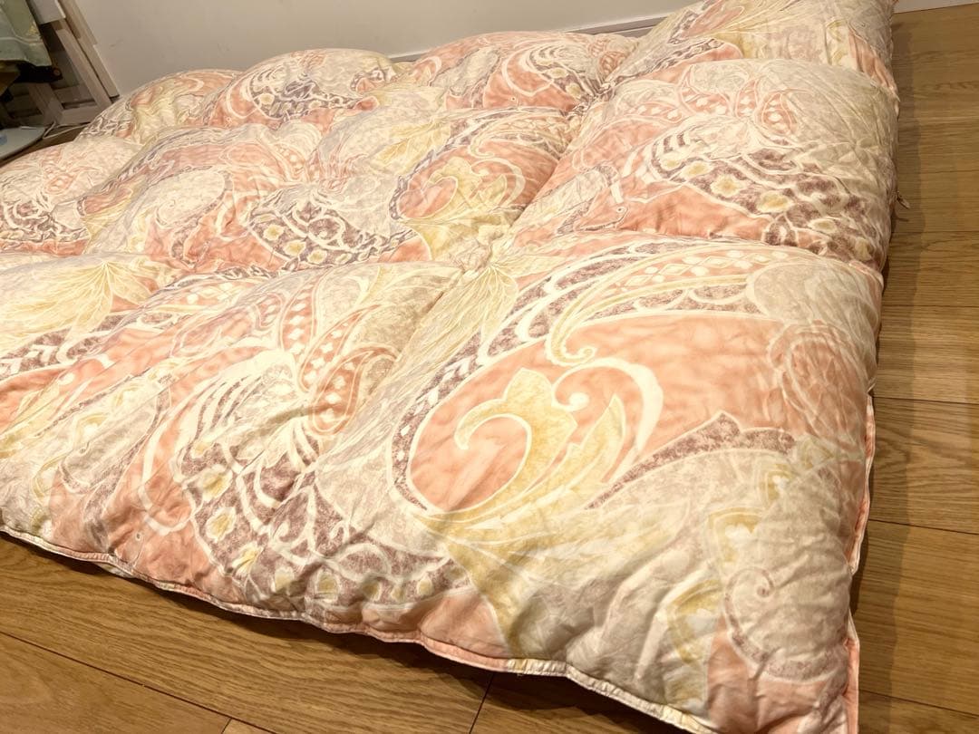 京都西川 ローズ羽毛 シベリア産マザーグース95％シングル ニ層 1.2k 綿