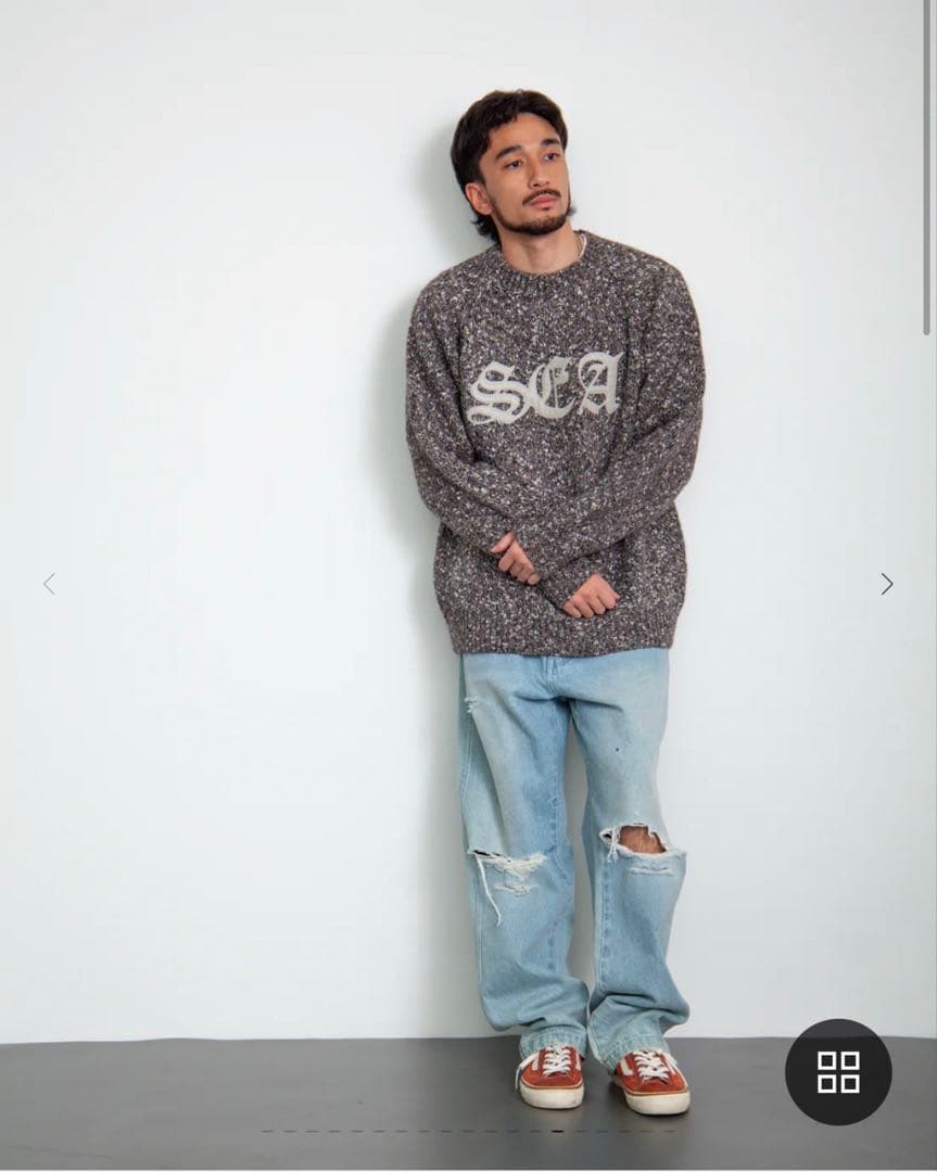 新品 Leather Patch Knit Sweater BROWN / XL - メルカリ