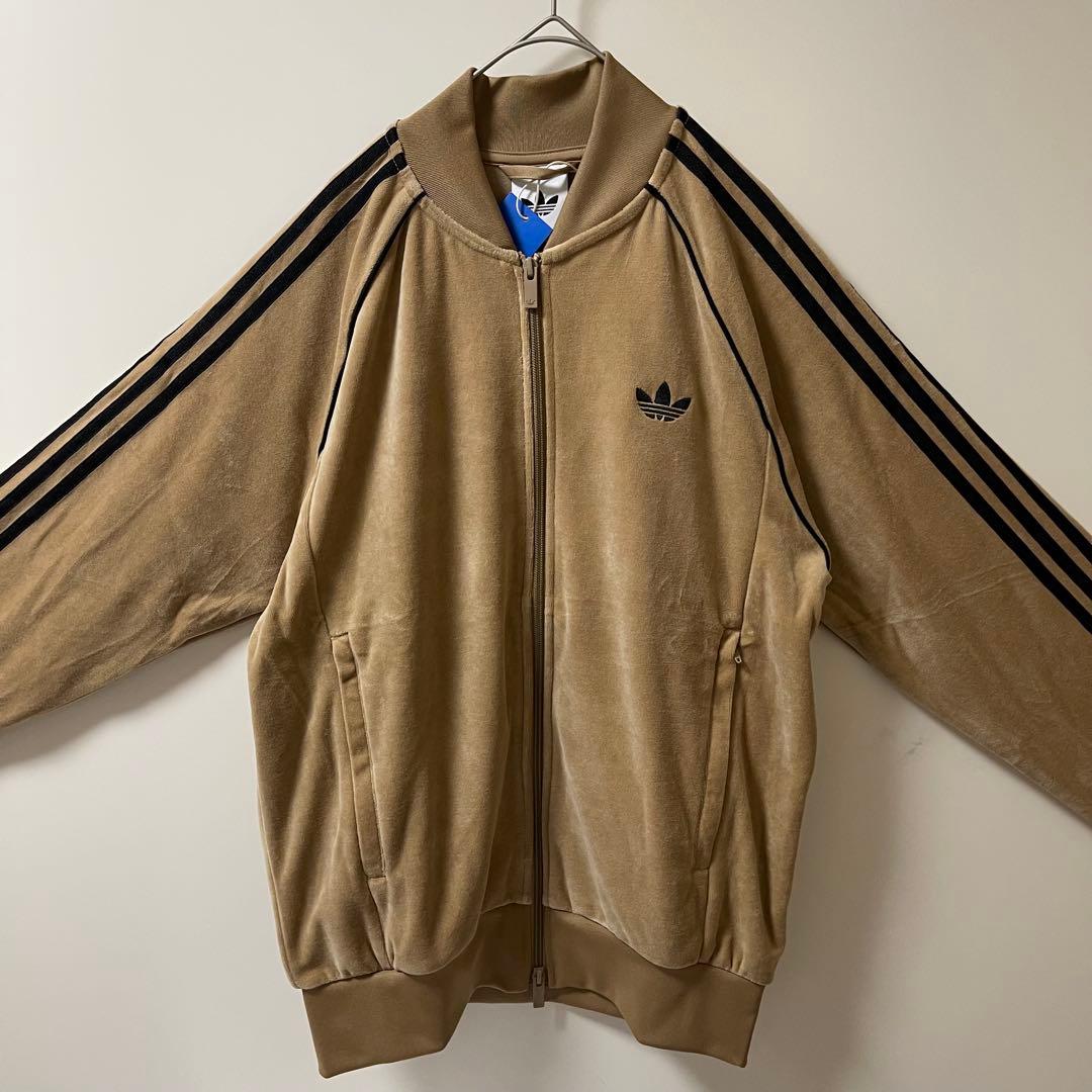 新品M】adidas アディカラー ブラウン ベロア トラックトップ 風早ゆう