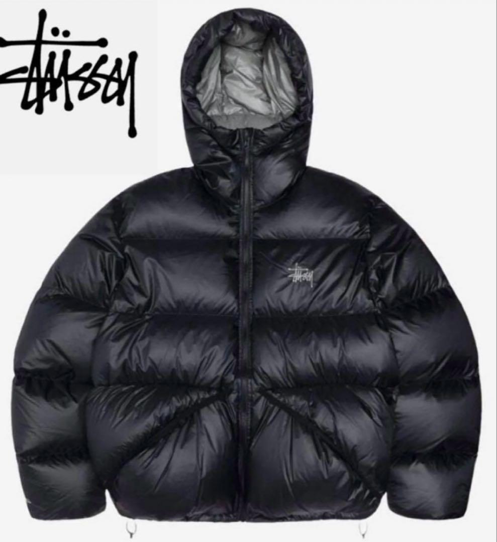 Stussy ダウンジャケット ブラック 新品 STUSSY◇Ripstop Down Puffer Jacket/ダウンジャケット/XL/ナイロン