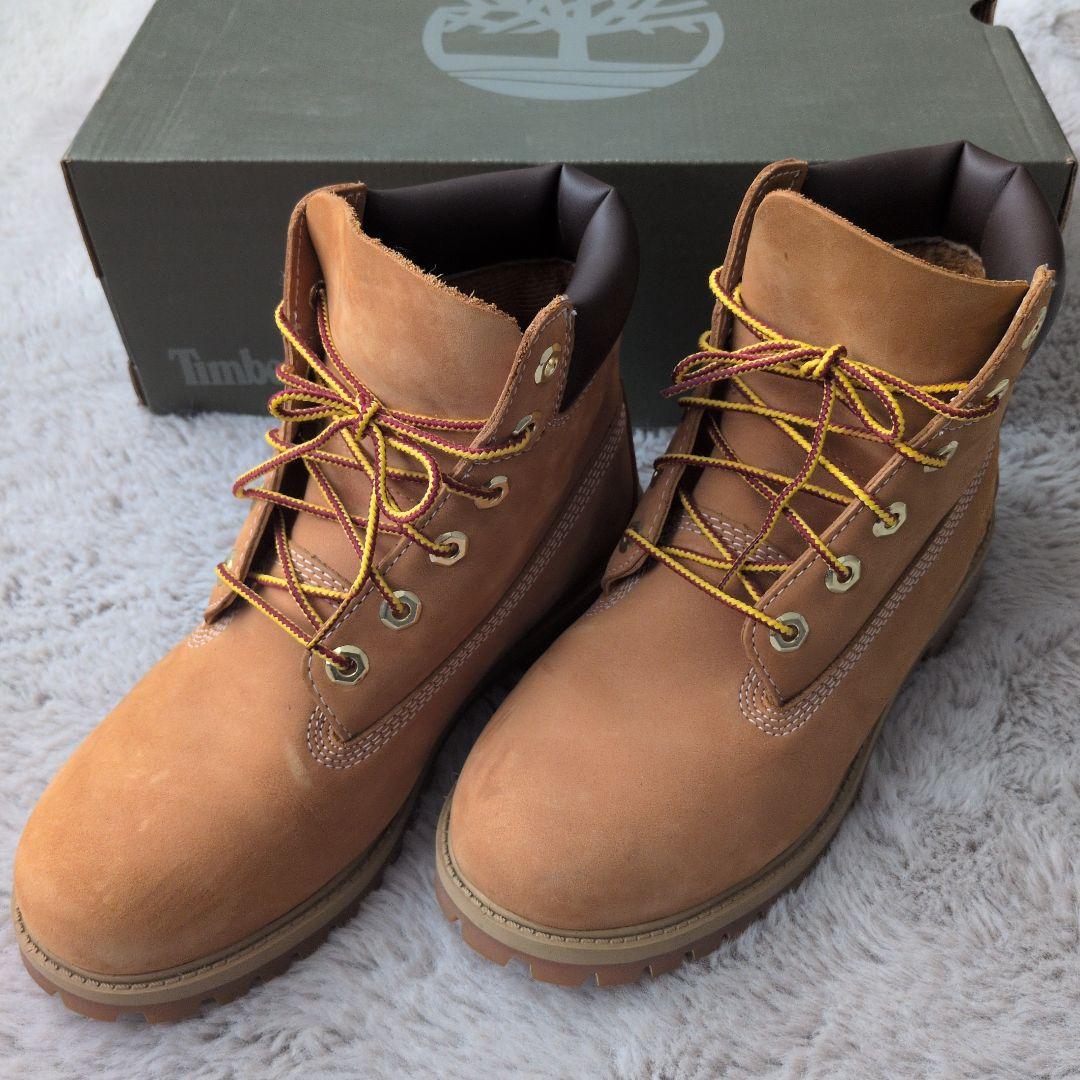美品】23.0 Timberland ブラウン ワークブーツ TB012909