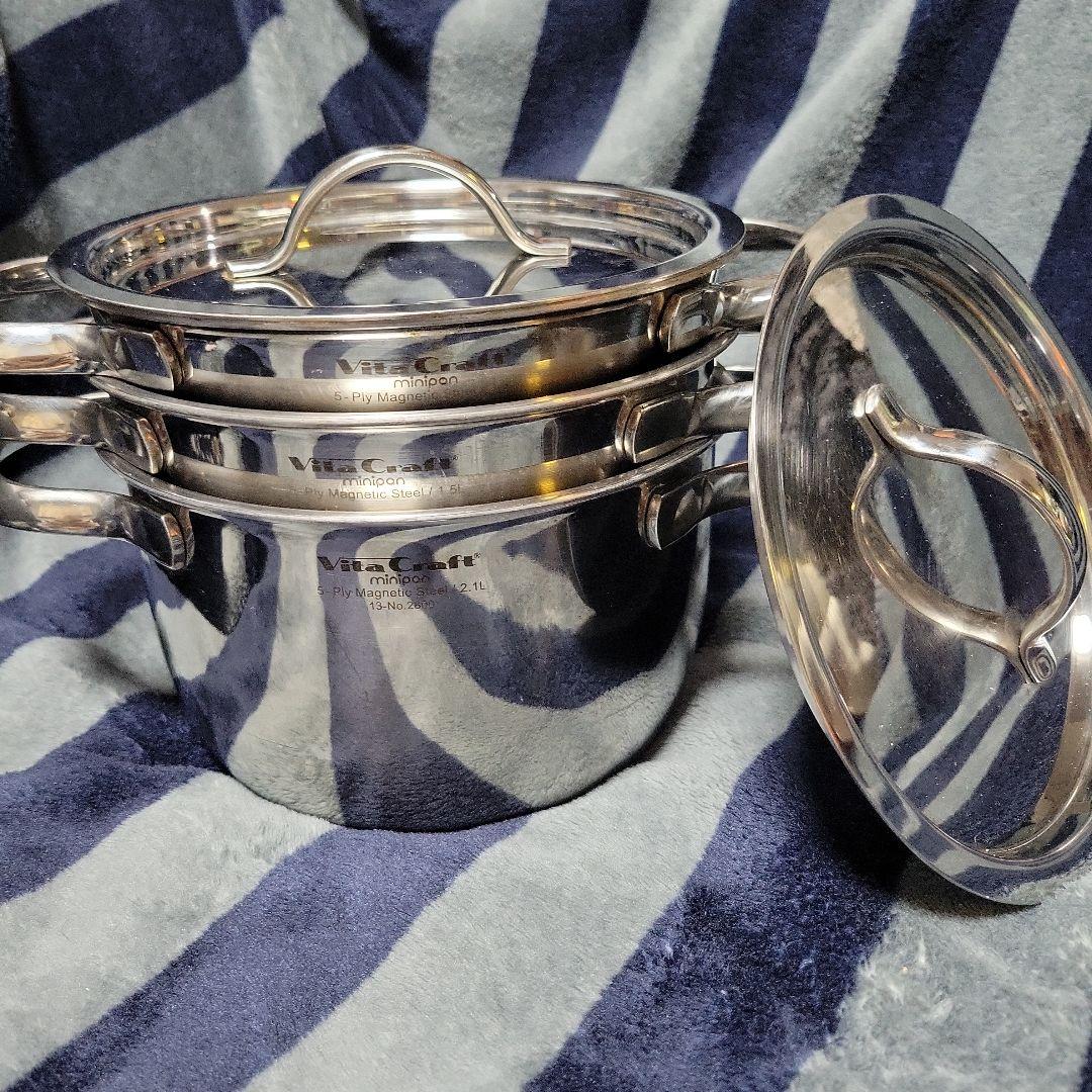 VitaCraft ビタクラフト ミニパンセット No.2800 鍋3個 蓋2個 Vita Craft（ビタクラフト） ミニパンセット 2800 両手鍋 IH対応 10年