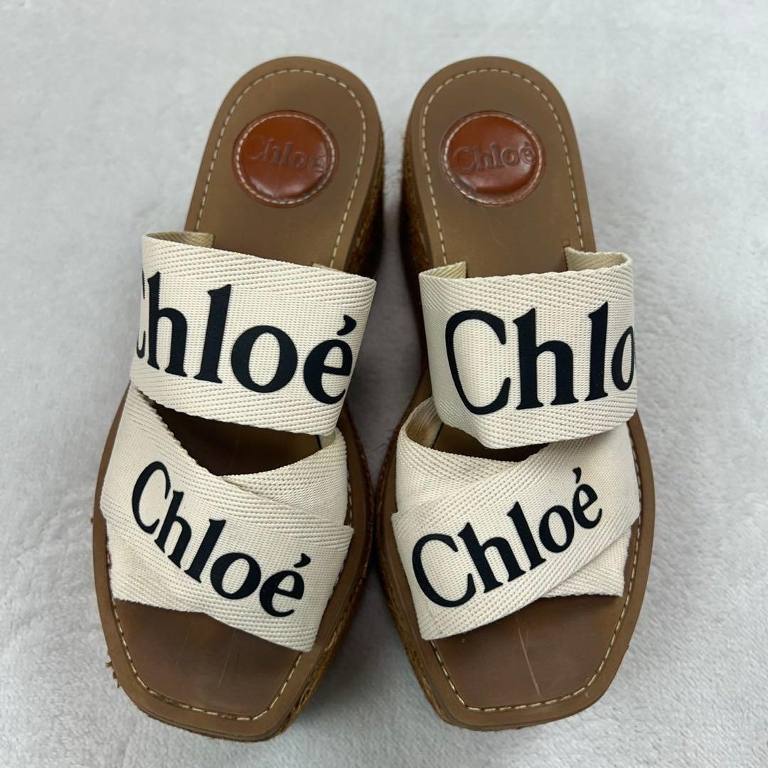 K630 23.0cm クロエ エスパドリーユ 厚底 サンダル レディース