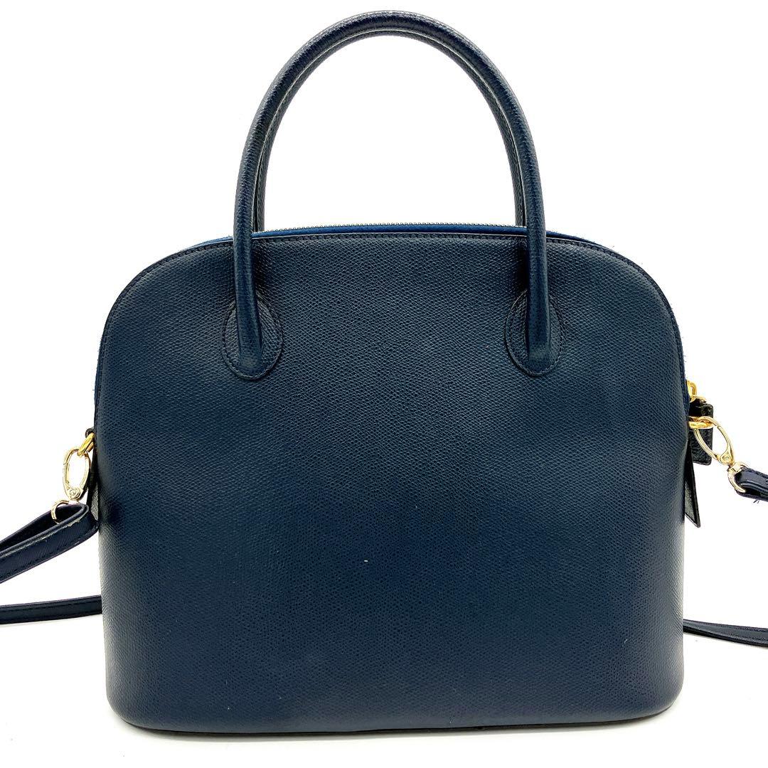 CELINE】2wayバッグ レザー ネイビー ゴールド金具 自立 - メルカリ