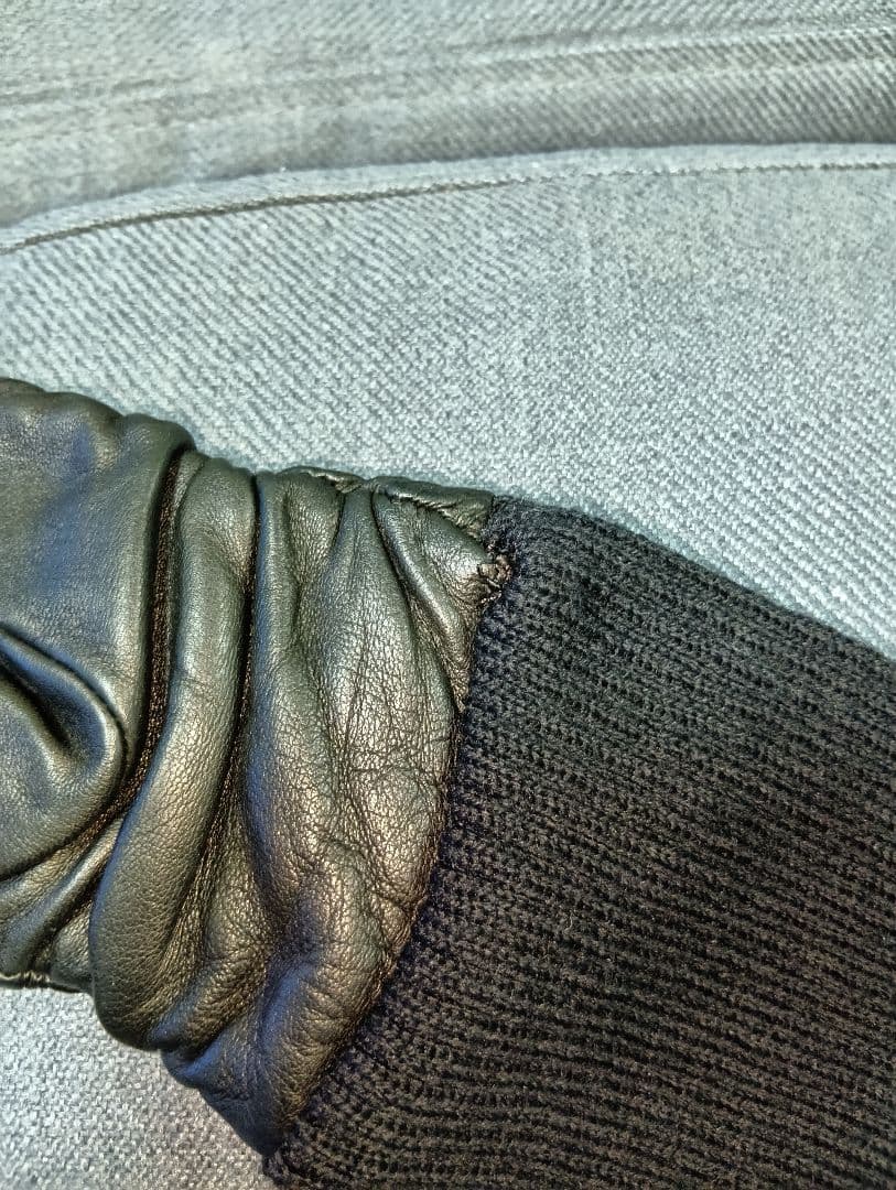 アントニオムローロ イタリア製ニット×ナッパ革 ロング手袋 注意ほつれ