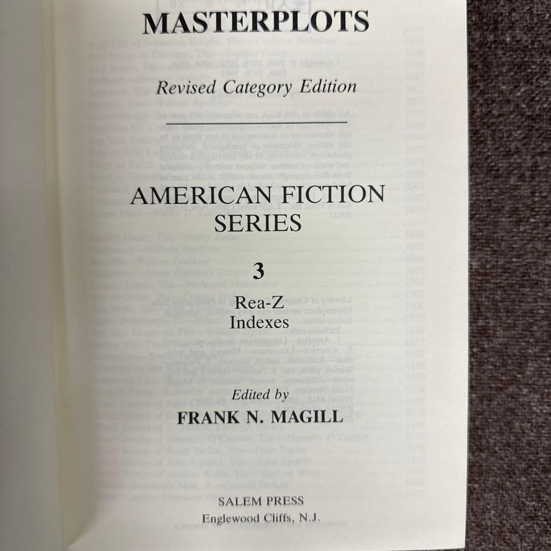 Masterplots Revised Category Edition 3巻