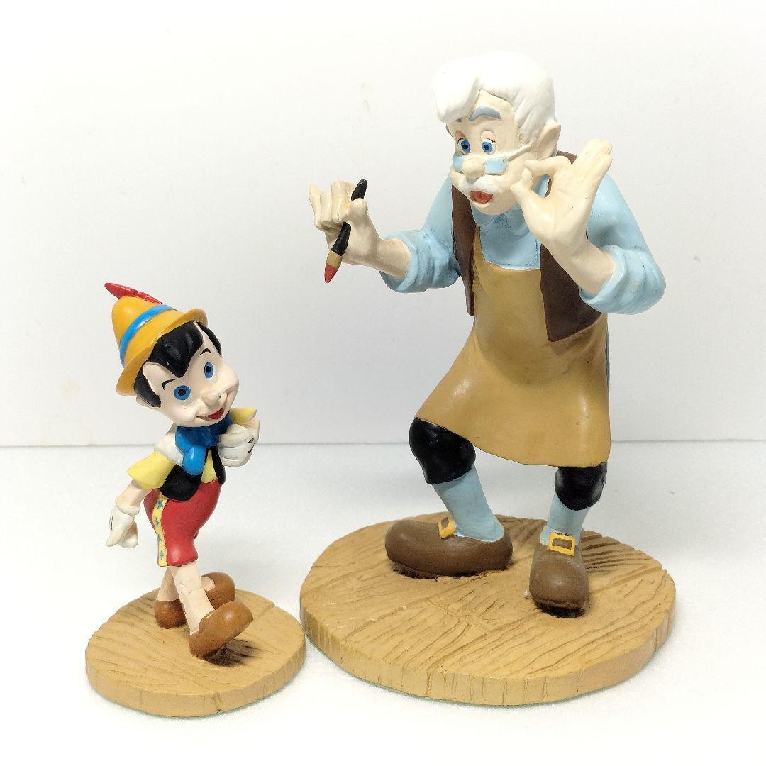 当時物 ディズニー ピノキオ ゼペットじいさん 陶器製 フィギュア 2種