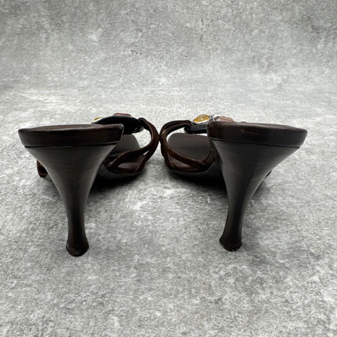 美品　セリーヌ ジュエル ミュール　ブラウン 35C　22～22.5cm