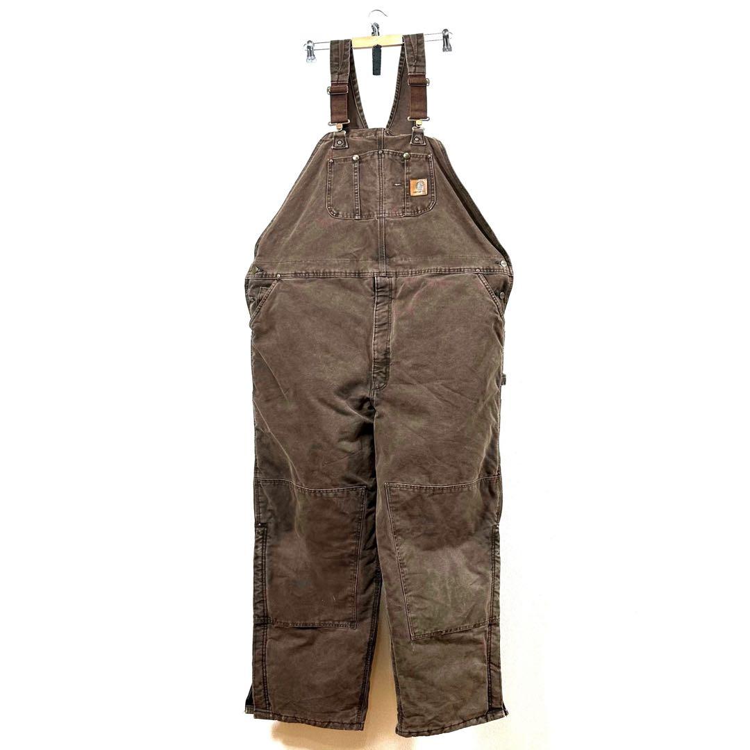 カーハートオーバーオールダブルニーダック地ペインターパンツw50革