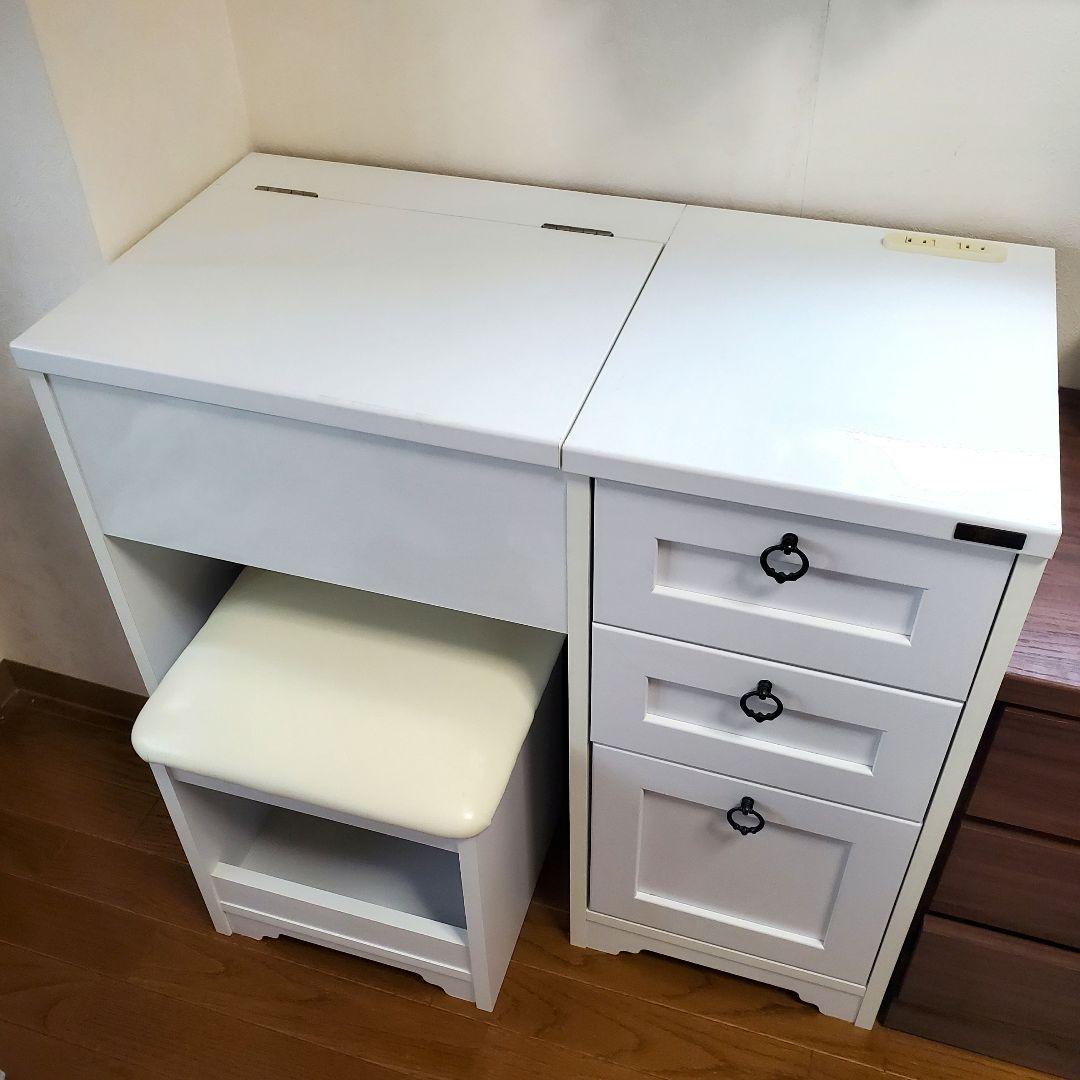 送料込み佐藤産業ANRI デスクドレッサー ホワイト(1/2 ドレッサーのみ) ANRI（アンリ）デスク ドレッサー（80cm幅）：SatoSangyo Web Order