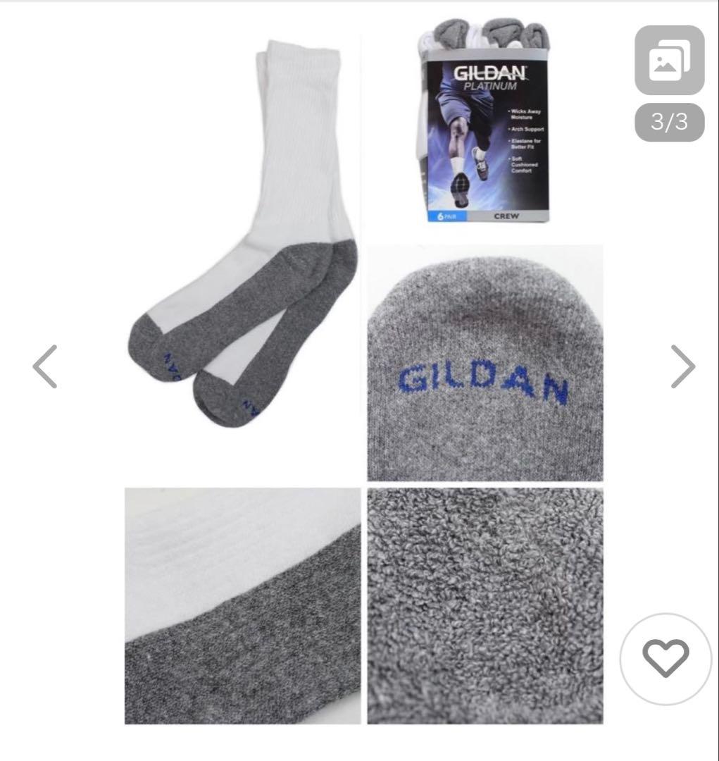 GILDAN PLATINUM クルーソックス 6p セット - メルカリ