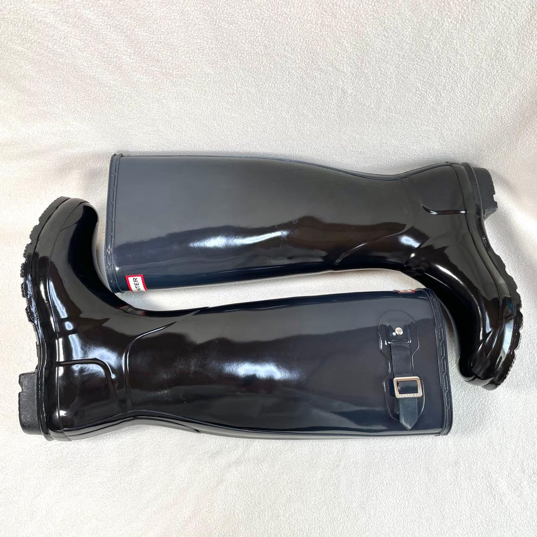 極美品✨ハンター グロス トールブーツ グラデーション ロング 艶あり