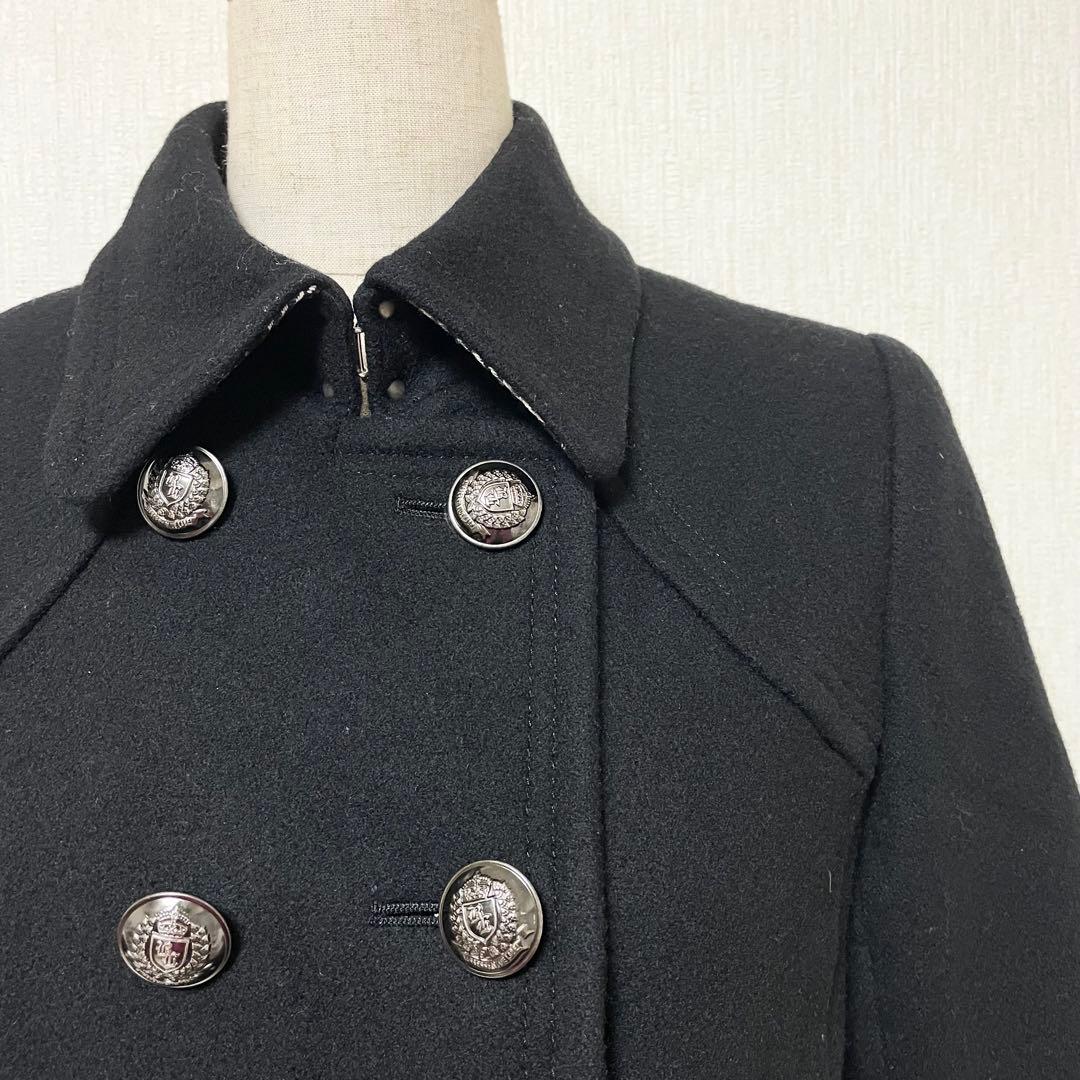 BURBERRY バーバリー ノバチェック ウール コート ブラック 38 M