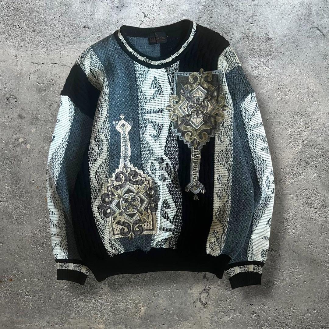 Santa fe サンタフェ 刺繍 3Dニット ブラック XL - メルカリ