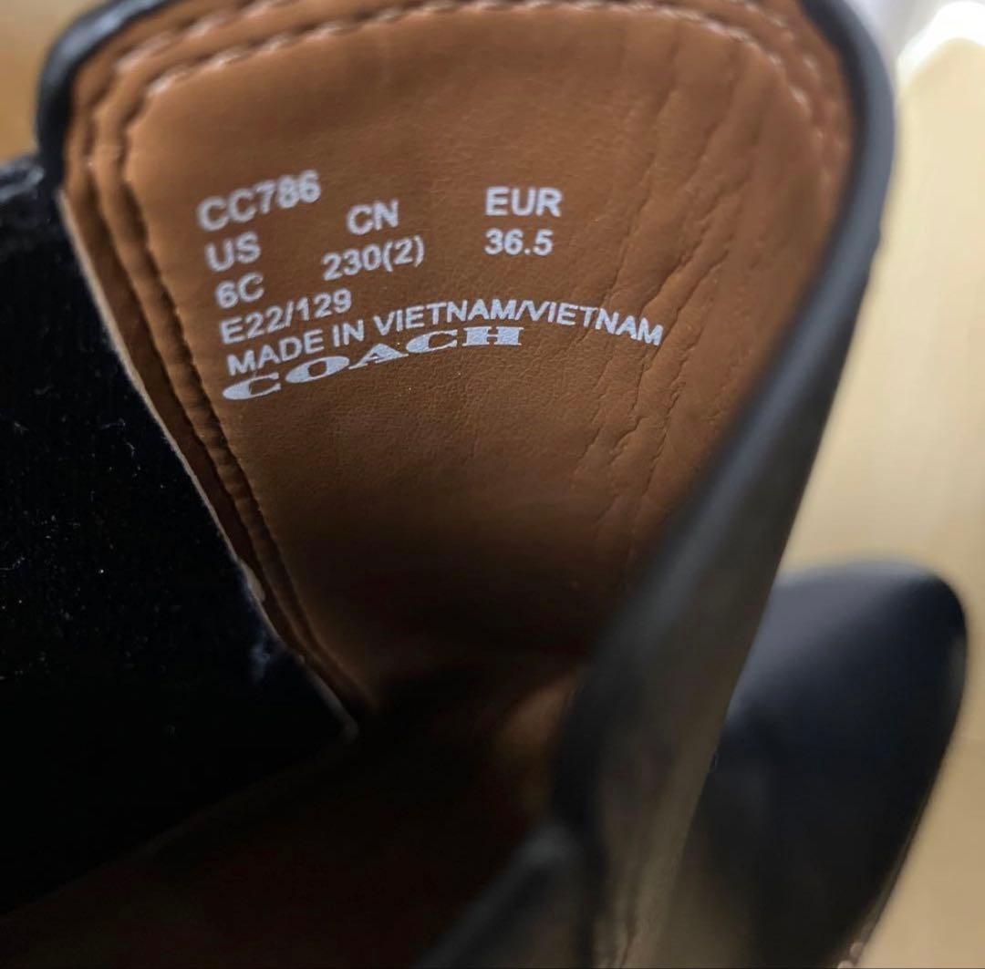 ほぼ新品未使】コーチ スタッズ付き サイドゴアブーツ ブラック - メルカリ