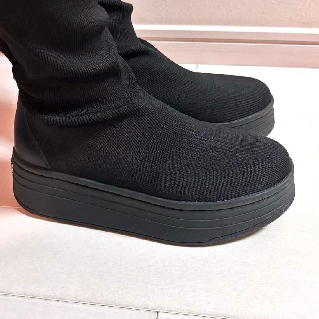 未使用品 +diana ニーハイブーツ ニット素材 撥水加工 24.5cm