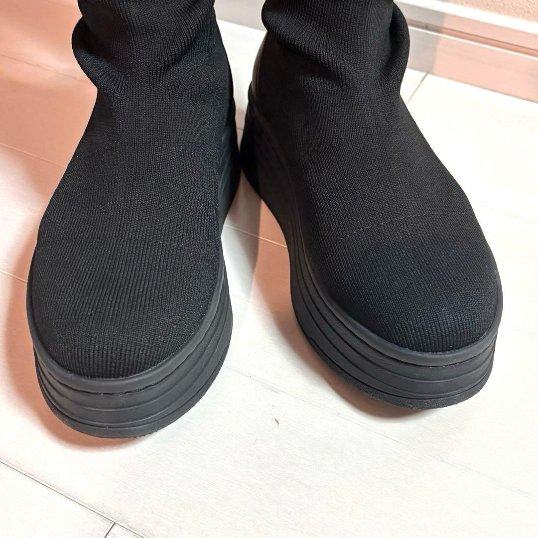 未使用品 +diana ニーハイブーツ ニット素材 撥水加工 24.5cm