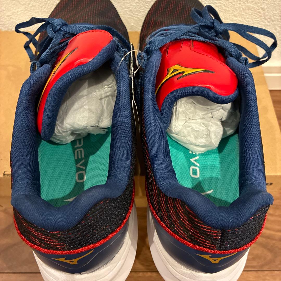 [ミズノ] ウエーブ ライトレボラン プロ ネイビー×ゴールド 26.0CM