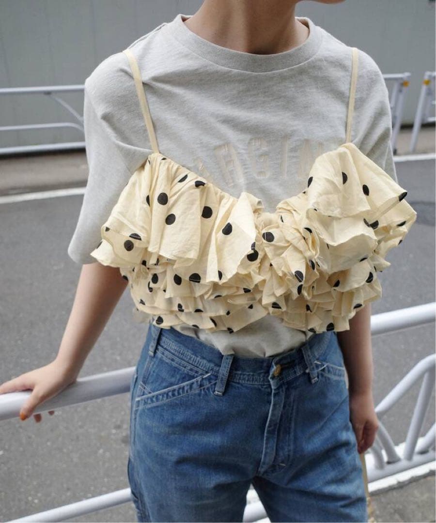 crinkle crinkle crinkle ドットフリルキャミ - メルカリ