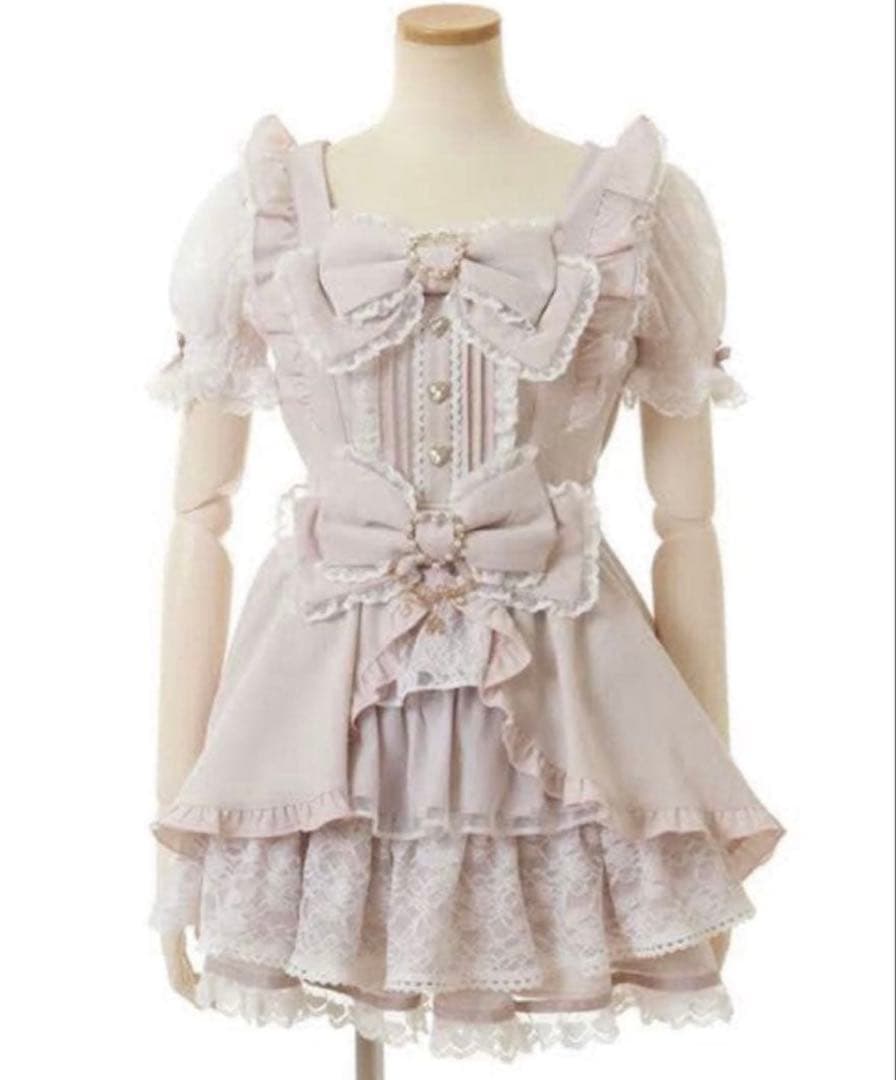 LIZLISA フロントカシュクールBIGリボンセットアップ ピンク フロントカシュクールBIGリボンセットアップ ｜ LIZ LISA（リズリサ