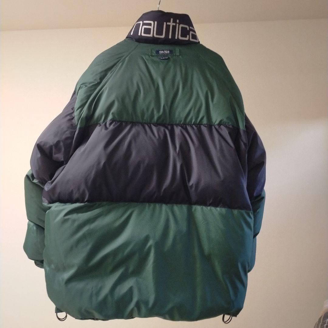 新品未使用】NAUTICA/ “TOO BIG”リバーシブルダウンジャケット緑